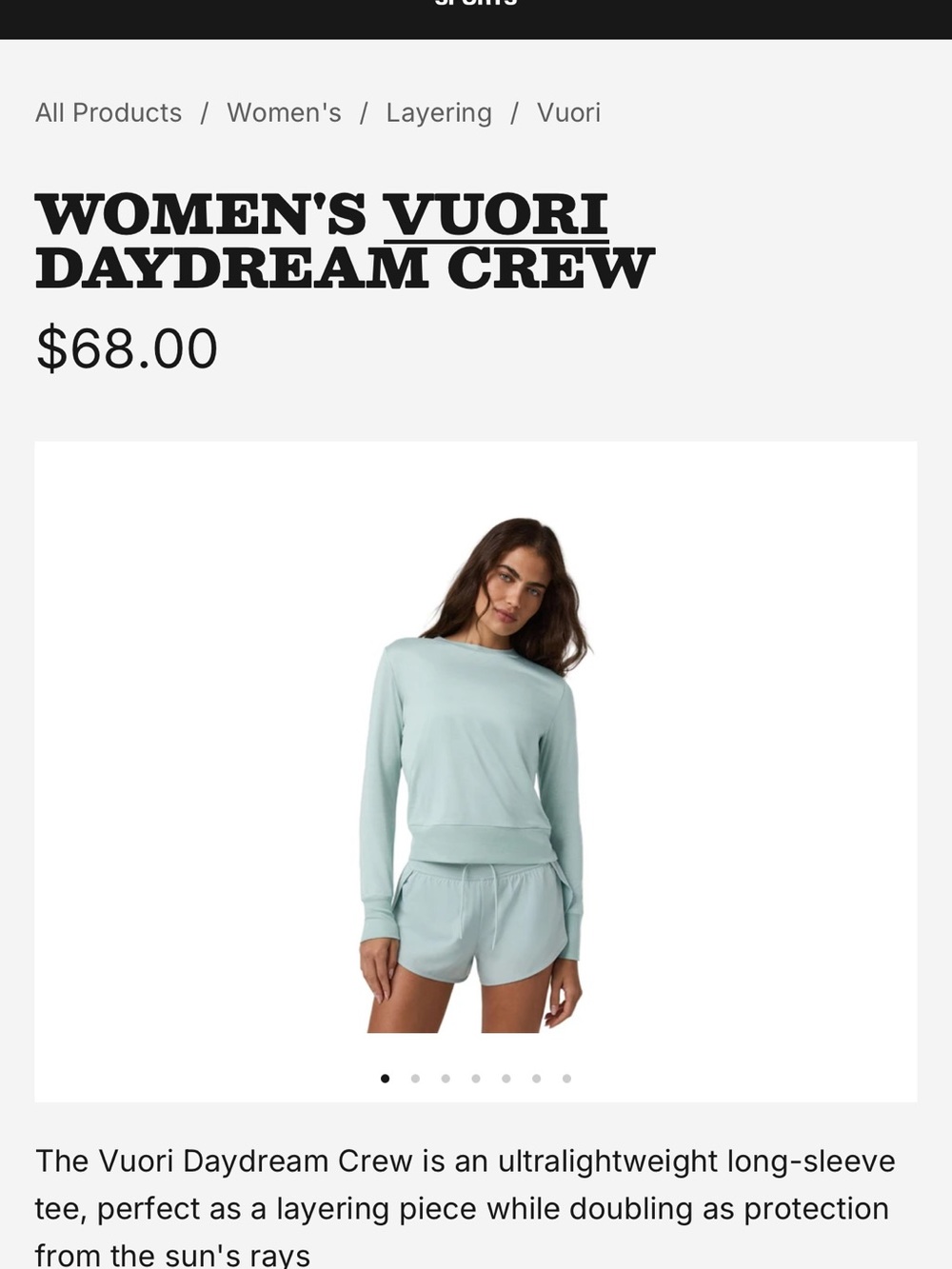 Vuori Daydream Crew - Women's Seafoam Green Long-Sleeve Sweater